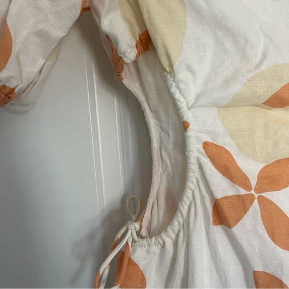 Sabo Skirt Zola Floral Linen Cotton Side Cutout Mini Dress - Picture 4 of 11